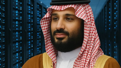 מוחמד בן סלמאן על רקע של דאטה סנטרים, מידול ע